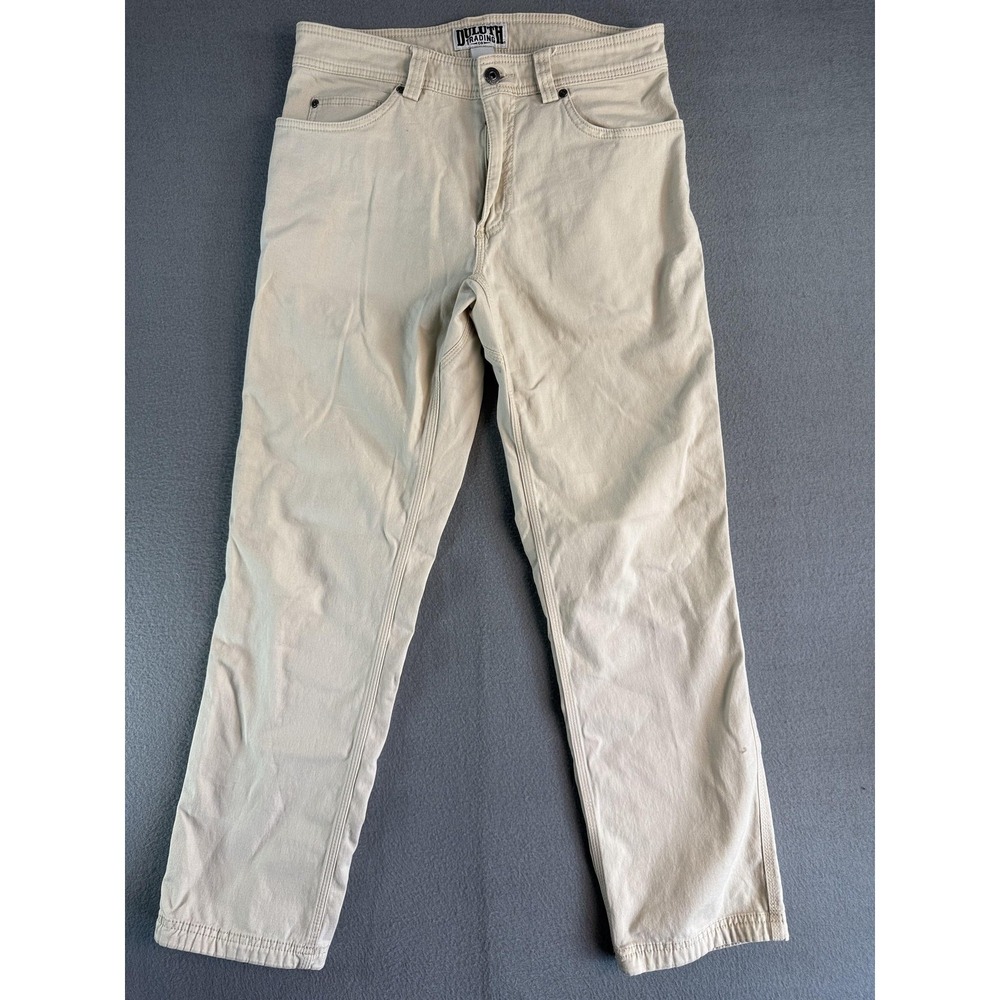 Duluth Trading Co Flex Fire Hose Pants Mens 32x32 Beige Regular Fit Workwear
